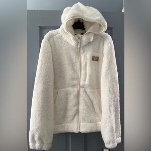 Reebok White Faux Fur Hooded Jacket